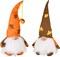 Fall Harvest Fall Figurines Handmade Autumn Harvest Fall Gnomes Plush with Pumpkin Hat 2 Pack Maple Leaf Thanksgiving Decorations for Swedish Tomte Tiered Tray Decor Holiday Table Ornament